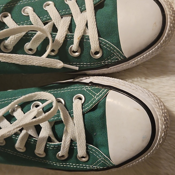 Converse All Star Green Canvas Sneakers Unisex Men 7 Womens 9 - Picture 2 of 11